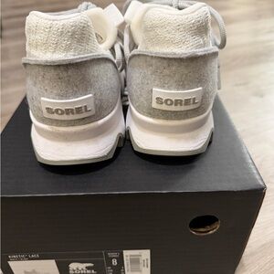 Sorel Kinetic Lace Sneakers in Gray and White—8W/39